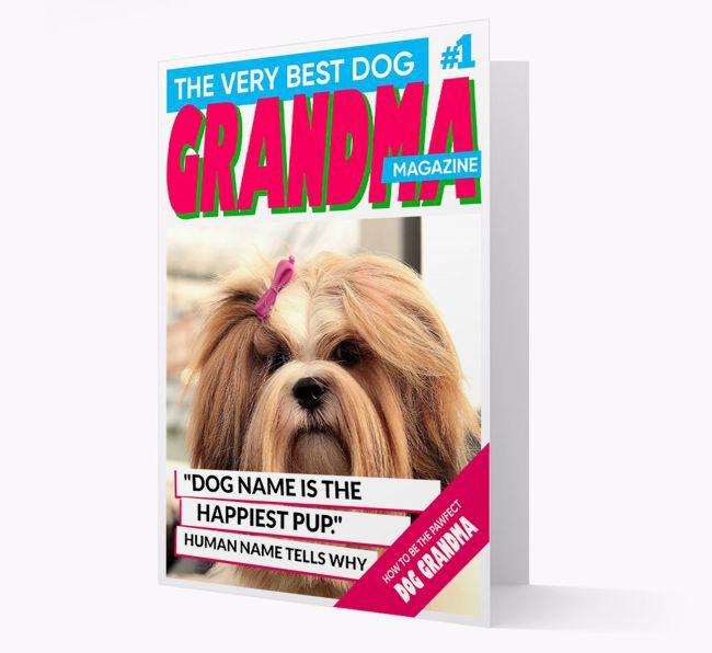 'Very Best Dog Grandma Magazine' - Personalised Photo upload {breedFullName} Card
